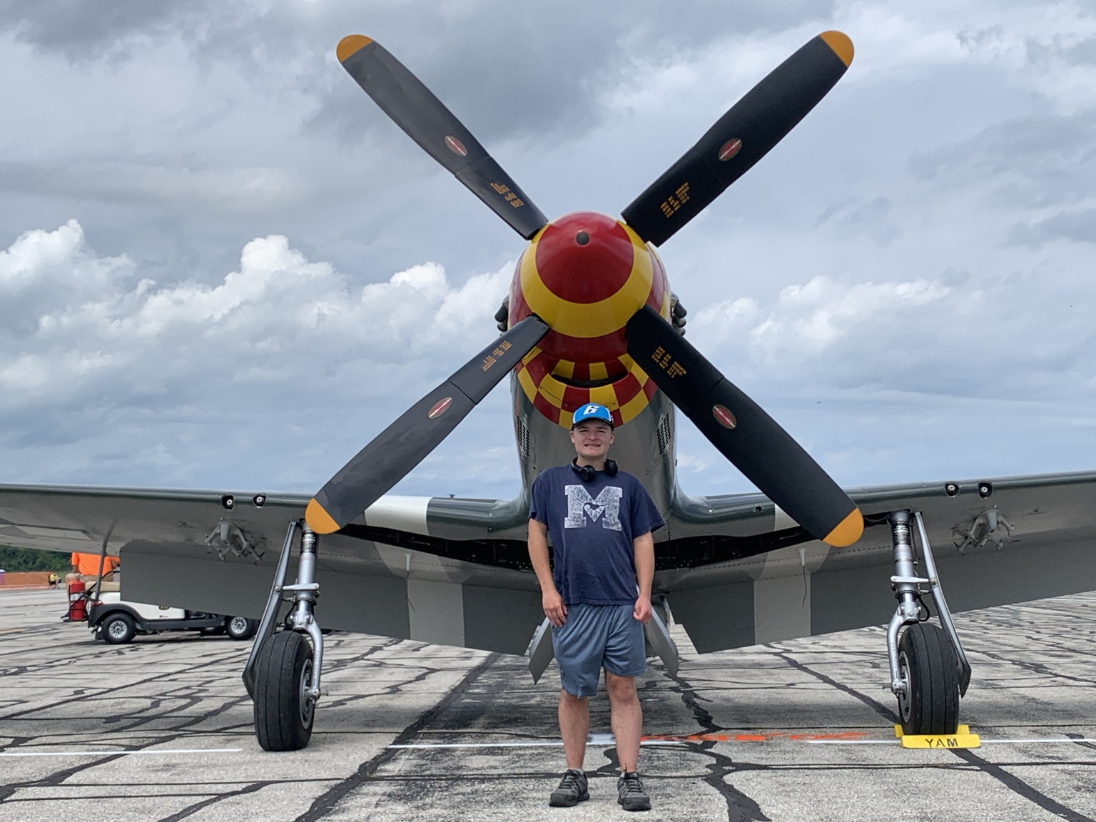 Charlie today in front of a warbird